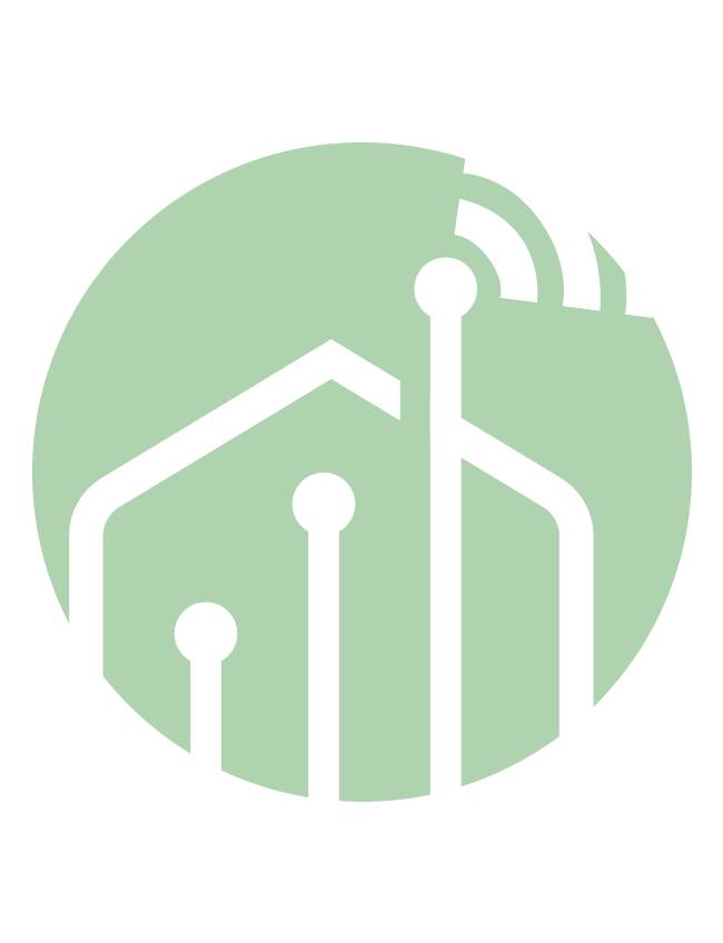Haus-Icon auf grünem Hintergrund.
